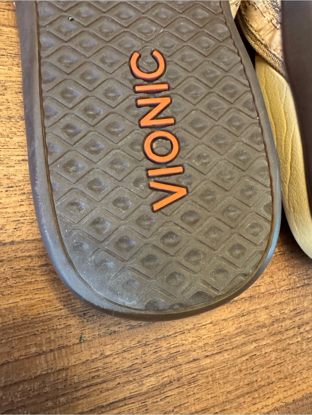 Vionic Women’s Gold Cork Tan Tide Flip-Flop Sandal Sz 10 - Picture 5 of 5